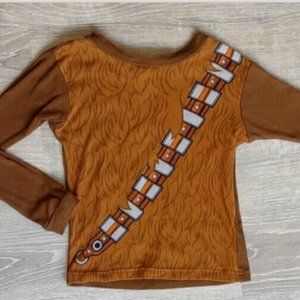 Star Wars Chewbacca Brown Fur/ Bandolier Print Long Sleeved Tee PJs Toddler Size